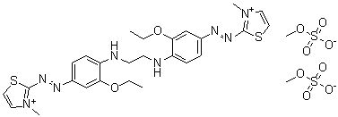 CAS # 97752-41-5, 2,2'-[1,2-Ethanediylbis[imino(3-ethoxy-4,1-phenylene)azo]]bis[3-methylthiazolium bis(methyl sulfate)