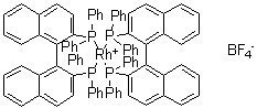 (SP-4-1)-Bis[[1,1'-binaphthalene]-2,2'-diylbis[diphenylphosphine]-P,P']rhodium(1+) tetrafluoroborate(1-) molecular structure (CAS 98302-53-5)