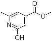 CAS # 98491-78-2, Methyl 2-hydroxy-6-methylisonicotinate, 1,2-Dihydro-6-methyl-2-oxoisonicotinic acid methyl ester, 1,2-Dihydro-6-methyl-2-oxo-4-pyridinecarboxylic acid methyl ester