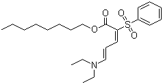 CAS 登录号：98835-90-6, 5-N,N-二乙基氨基-2-苯基磺酰基-2,4-戊二烯酸辛酯