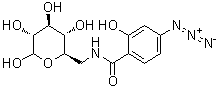 CAS 登录号：98897-09-7, 6-[(4-叠氮基-2-羟基苯甲酰基)氨基]-6-脱氧-D-吡喃葡萄糖