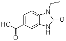 structure of CAS# 99072-14-7, 1-Ethyl-2,3-dihydro-2-oxo-1H-benzimidazole-5-carboxylic acid
