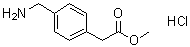 structure of CAS# 99075-25-9, 4-(Aminomethyl)benzeneacetic acid methyl ester hydrochloride