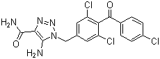 5-Amino-1-(3,5-dichloro-4-(4-chlorobenzoyl)benzyl)-1H-1,2,3-triazole-4-carboxamide molecular structure (CAS 99519-84-3)